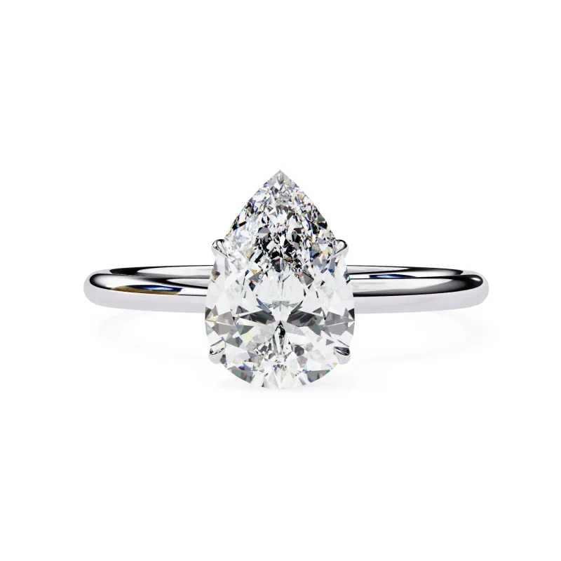 Solitaire Teardrop Ring