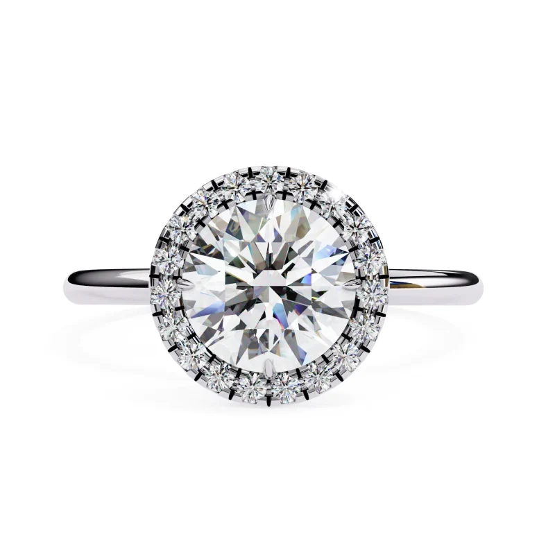Celestial Round Halo Ring