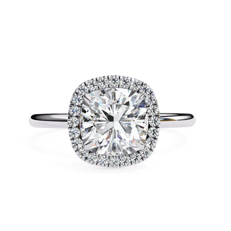 Cushion Halo Crown Ring