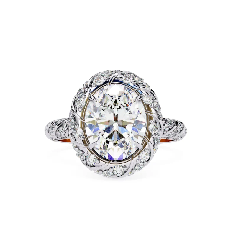 Rose Halo Swirl Ring