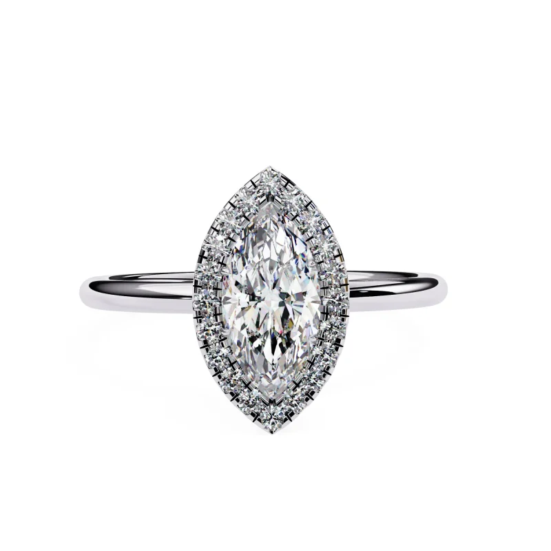Marquise Radiance Halo Ring