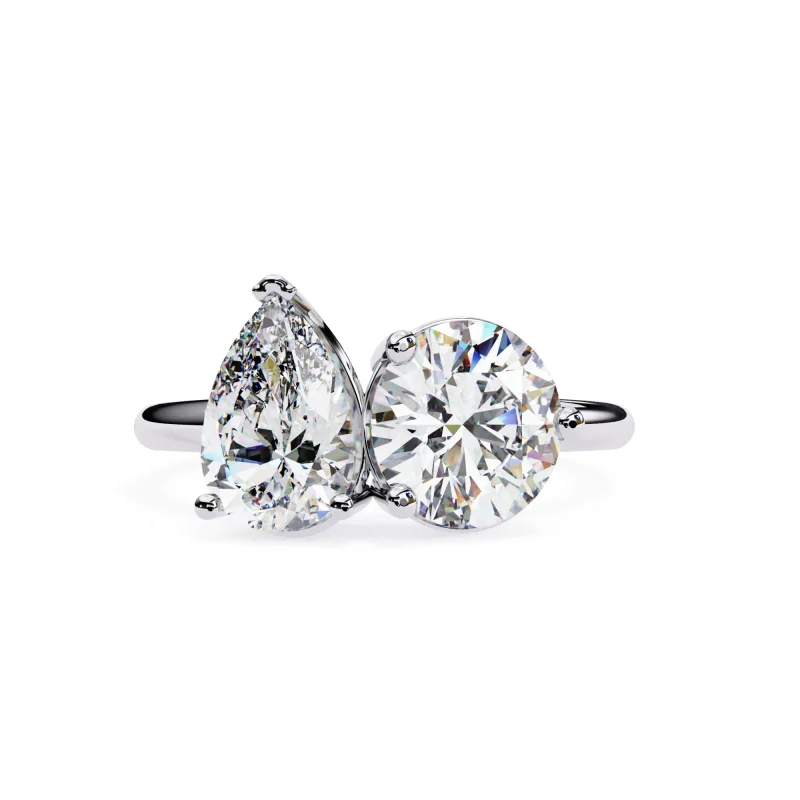 Pear-Round Symphony Ring